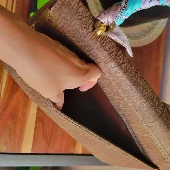 Rare Find Vintage TOHPO Brown Leather/Suede Bag Snap Button / Zip - Picture 3 of 10